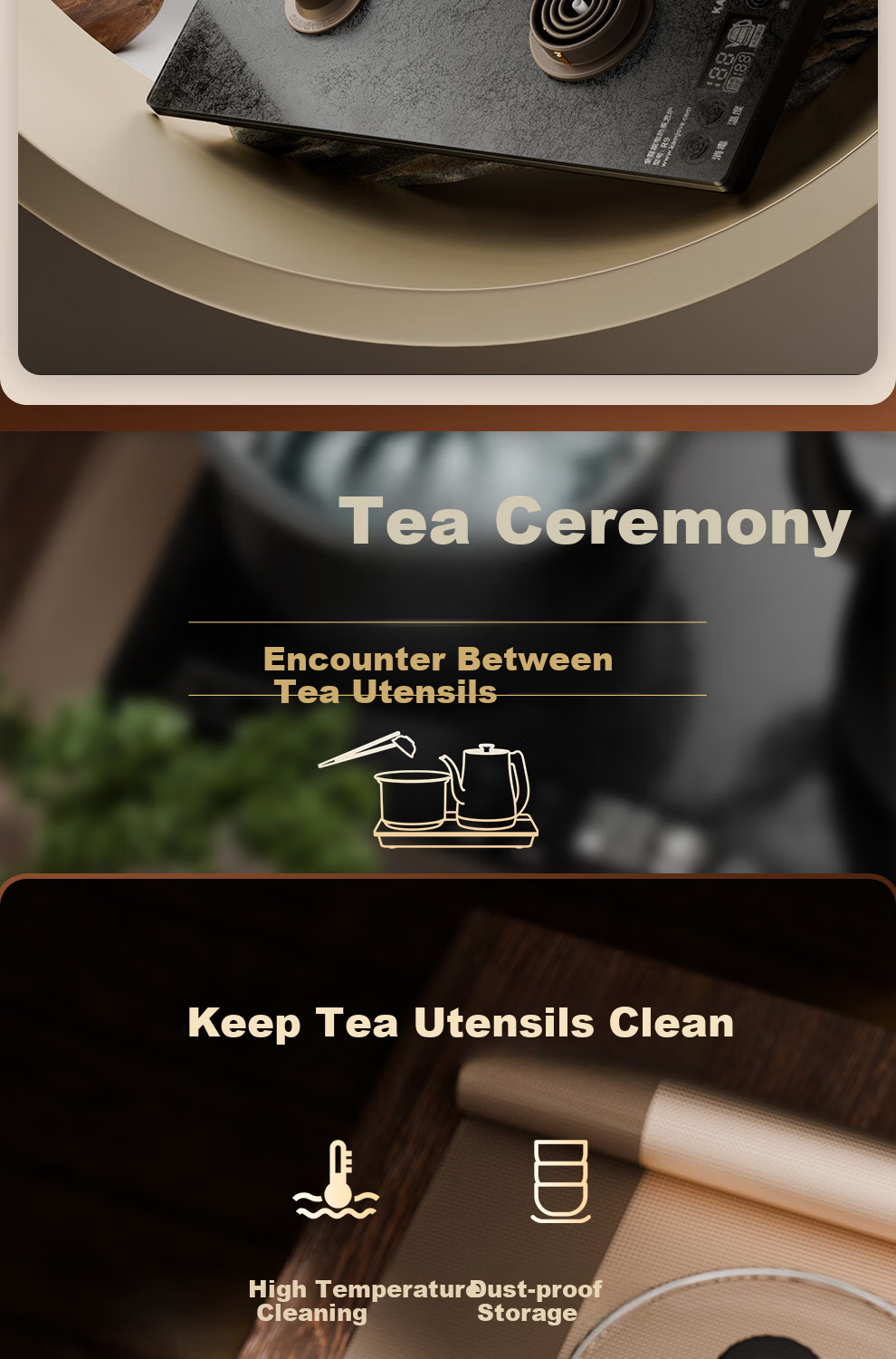 KAMJOVE Electric Automatic Water Boiling Kettle Dual Kettle Constant Temperature Tea Set Tea Table Integrated Brewing Kettle V88A 14