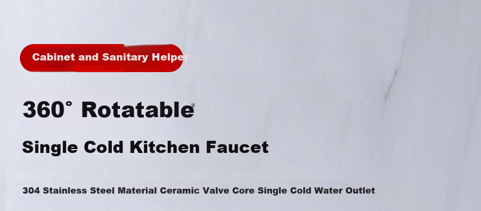 CVBAB Kitchen Single Cold Water Tap, Household Vegetable Washing Sink Faucet, 304 Stainless Steel Rotating Single Cold Tap, CV1365 2