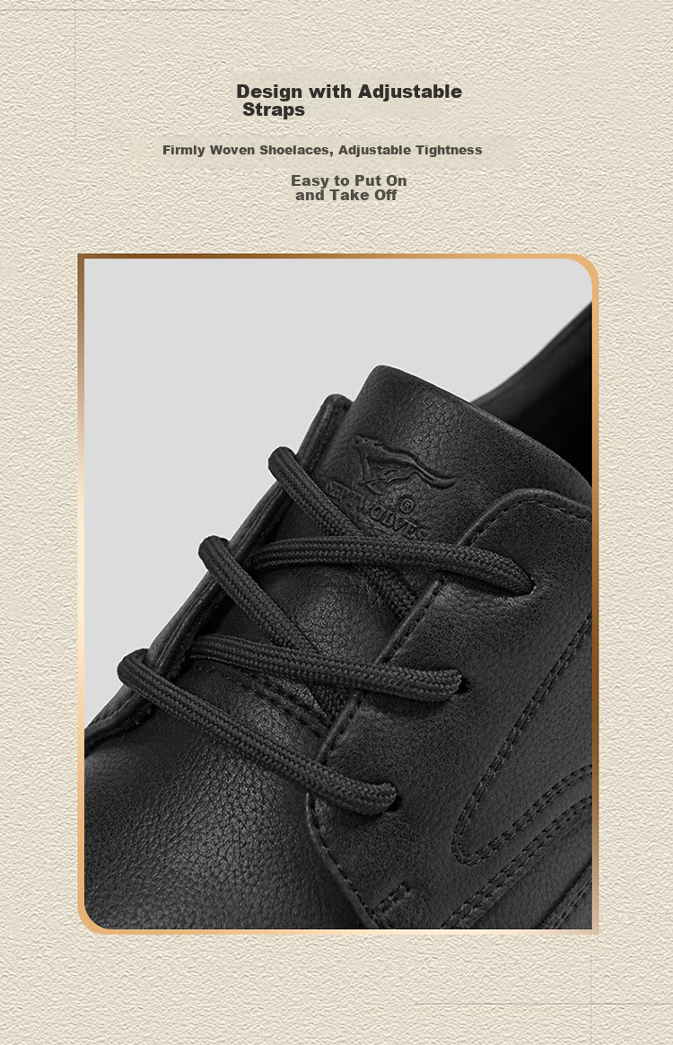 SEPTWOLVES Men's Shoes, Retro Leather Shoes, Soft-Soled Casual Shoes, Men's Lace-Up Formal Shoes W8343660718, Khaki, Size 40 3