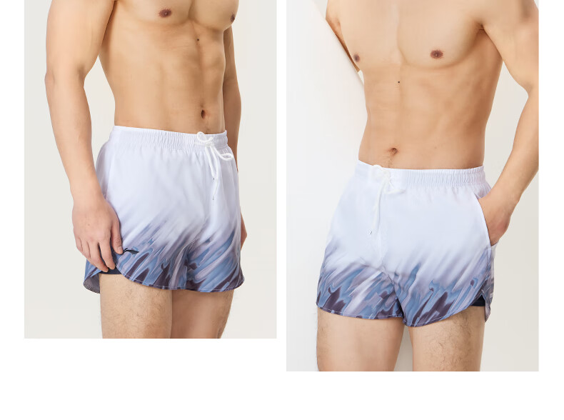 Li-Ning Swimming Trunks for Men, Anti-Embarrassment Swim Shorts, Knee-Length Two-In Water And Land Dual-Use Beach Shorts, 0222 Black 2XL 27