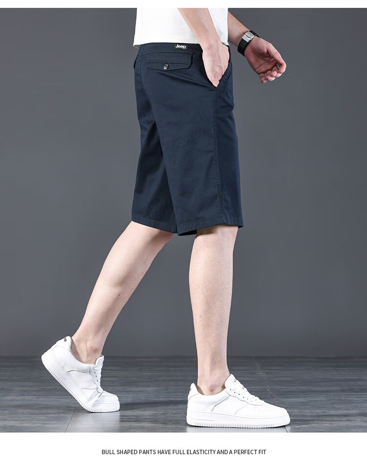 JEEP High-End Lightweight Five-Pocket Casual Shorts for Men, New Summer 2026 Business Loose Straight-Leg Mid-Length Pants for Me 23