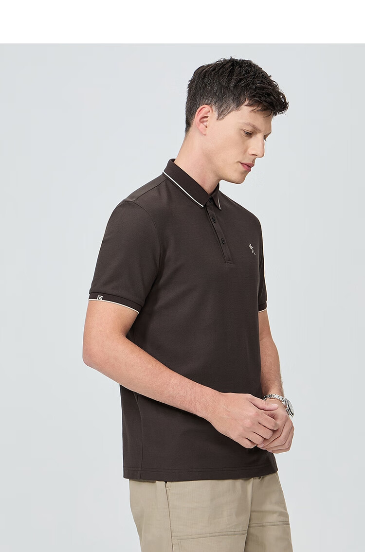 DANCING WOLVES [7A Antibacterial & Instant Cooling] Smooth Mulberry Silk Men's Short-Sleeve POLO 803 Pure White M (170) 13