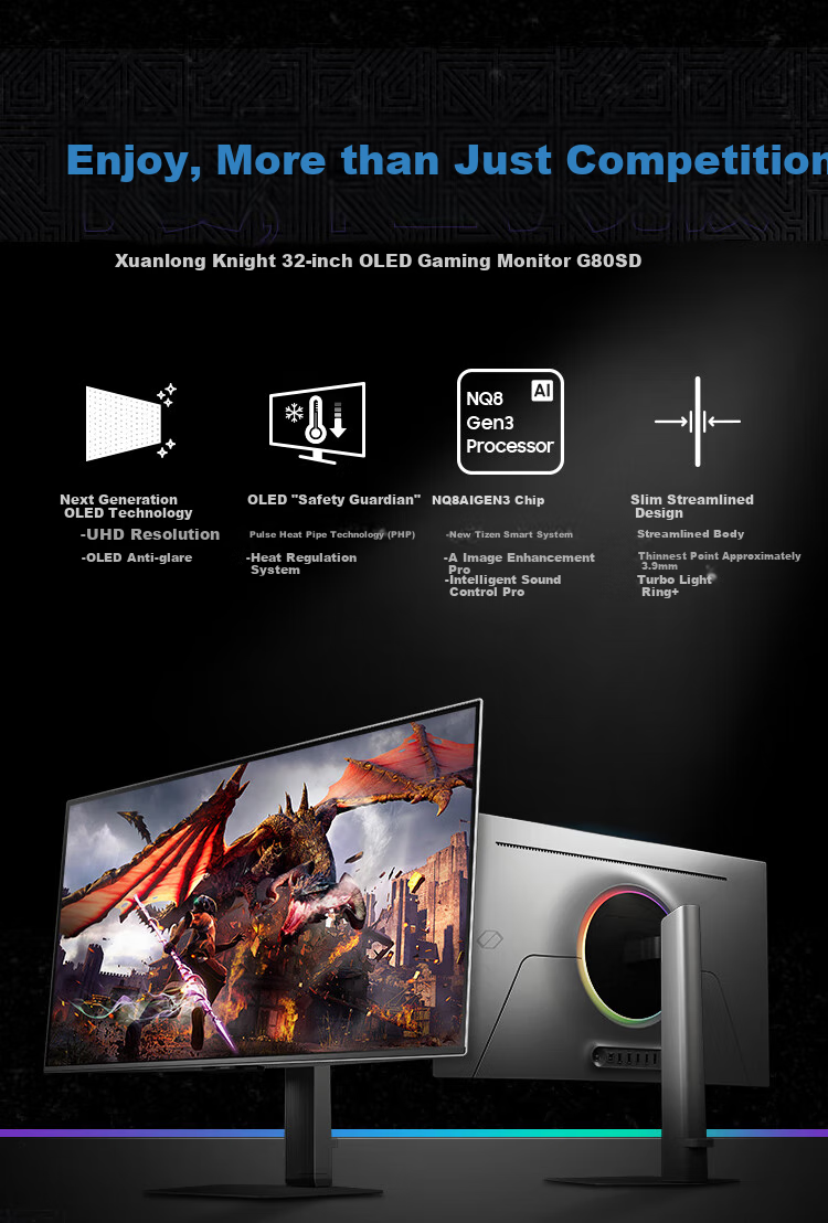 SAMSUNG 27-inch G61SH QD-OLED 2K 240Hz Anti-Glare Ultra-Thin Streamlined Design Gaming Monitor LS27HG612SCXXF 2