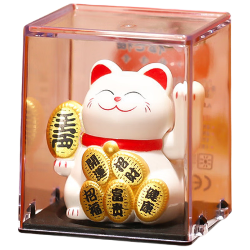 Youjia Solar Lucky Cat Office Desktop Ornament Holiday Gift for Friends and Family 2 Inch