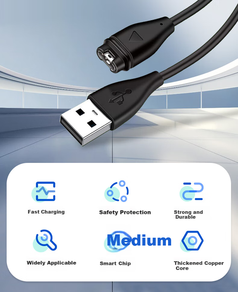Masentek Charging Cable Compatible with Garmin Fenix 7/6/5/Plus/X/S Smartwatch, Instinct, Flyknit, And Raptor Series, Universal for 245M/255/945/955/935/265/965 3