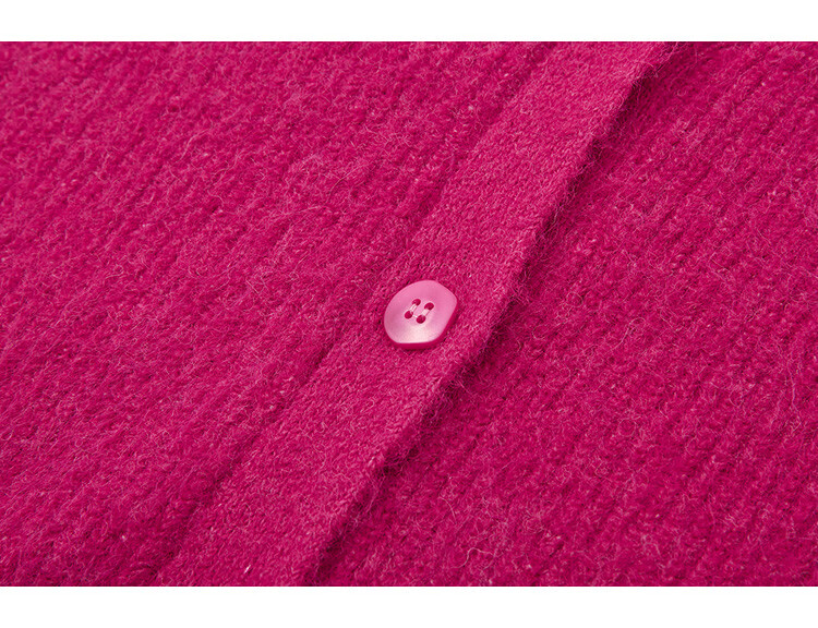 Dme [Duobangyan Rose Red] Spring And Autumn Cardigan-Style, Brightening Effect, Elegant Long-Sleeve Soft Knit Sweater for Wome 12