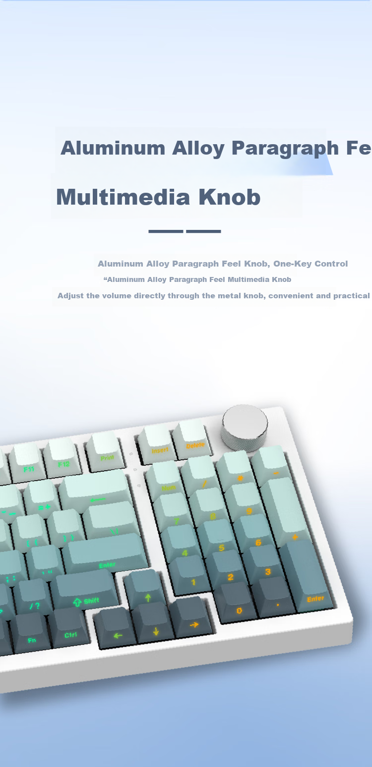 Xuanpai PD98 PRO Tri-Mode Wired/Bluetooth/Wireless Custom Mechanical Keyboard for Gaming And Office Use with Full Hot-Swappable Keys And Gasket Mount, Ultra-Silver Switches, Panda Desig 6