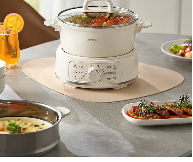 Joyoung Multifunctional Small Cooking Pot, 2.5L Detachable Electric Hot Pot, Non-Stick Coating, Student Dormitory Electric Hot Pot HG25-G211S with Steamer 6