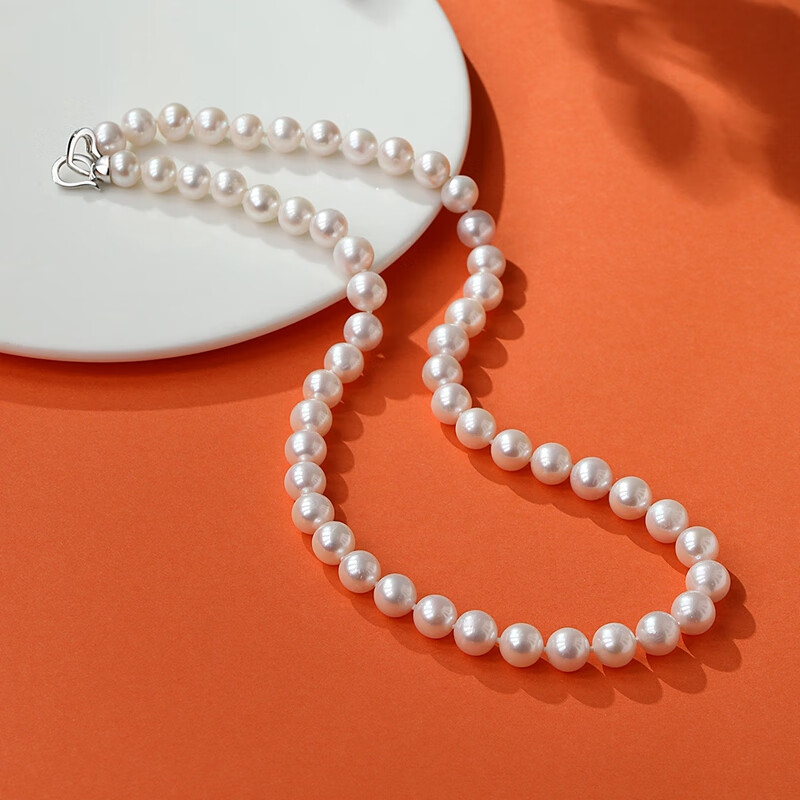 PearlQueen Yunhua Freshwater Pearl Necklace S925 Silver Heart Clasp Full Pearl Necklace High-Quality Gift for Mom