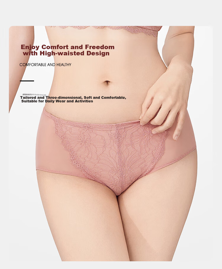 Ordifen Women's Wireless Push-Up Bra Set, Breathable Lace Antibacterial Bra for Small Breasts, Enhancing Brassiere XB1540 10