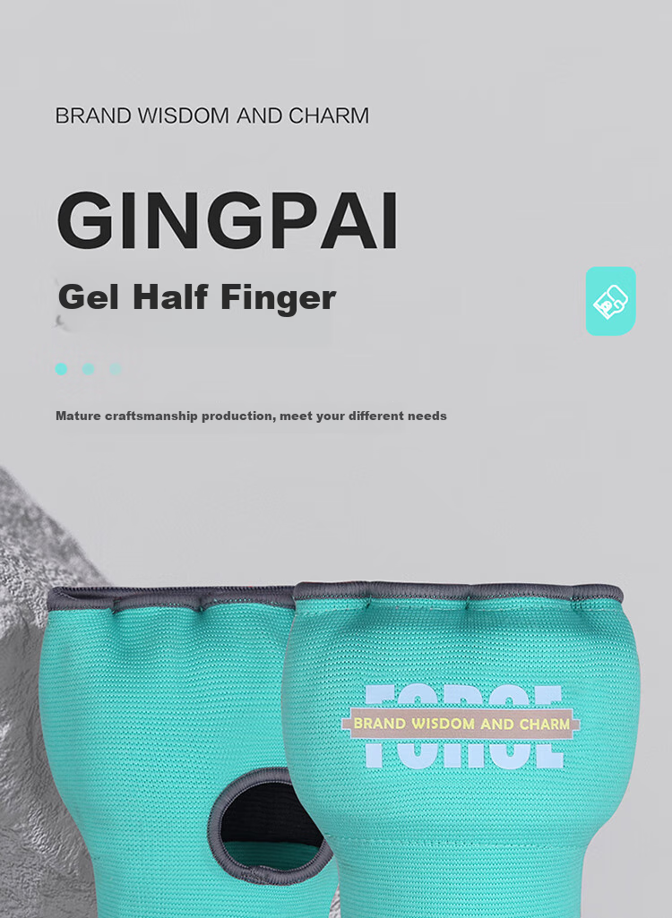 Jingpai Gel Fingerless Gloves, Boxing And Muay Thai Hand Wraps, Thickened Boxing Hand Guards for Men And Women, Orange, Size L 1