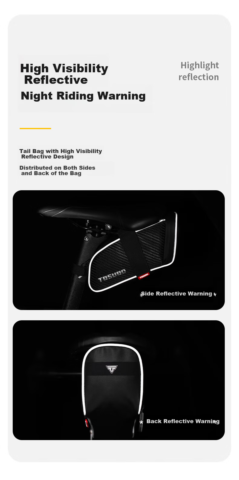 Tasiduizhang Mountain Road Bicycle Tail Bag, Compact And Portable, Can Hang Rear Light, Waterproof Saddle Bag 7