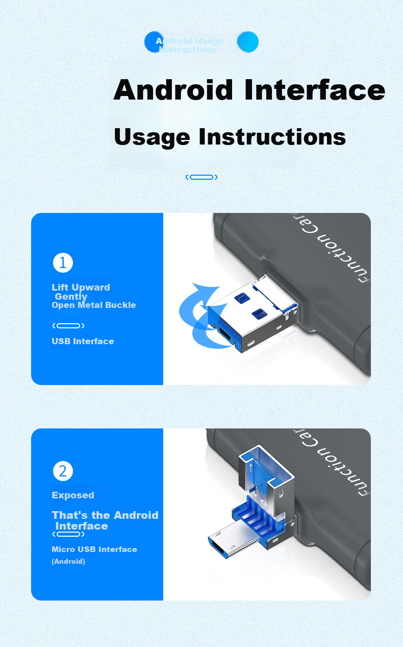 LinkStone USB3.0 OTG Adapter, High-Speed Mobile Phone TF/SD/USB Card Reader, Multi-In Apple Lightning/Android Micro/Type-C, for Camera, Surveillance, And Drone 2