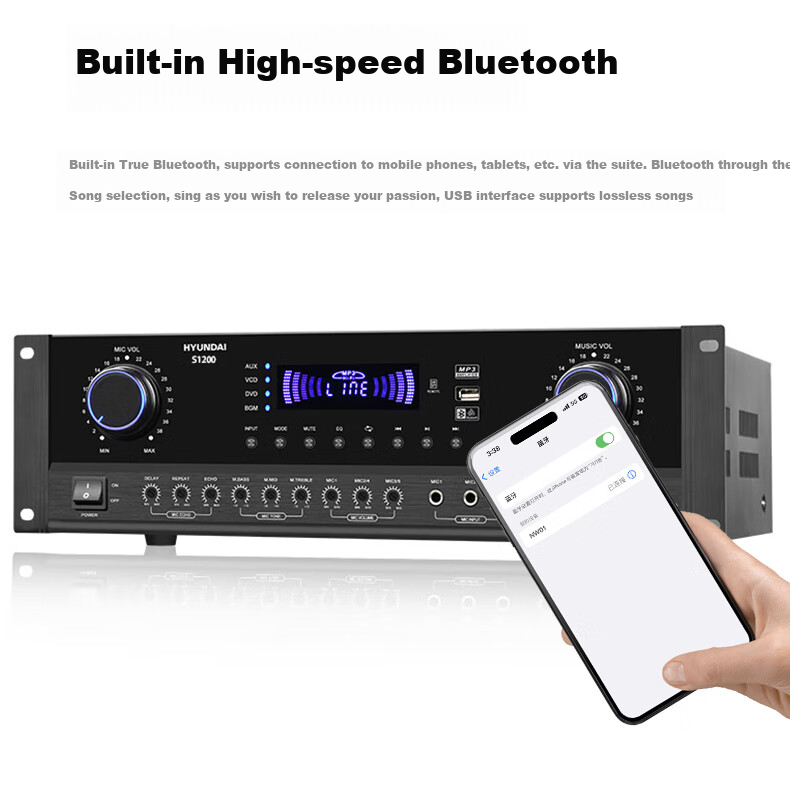 HYUNDAI Modern HY110K Home KTV Sound System Set, All-In Voice-Controlled Karaoke Machine, Living Room Singing Sound System Complete Equipment 5
