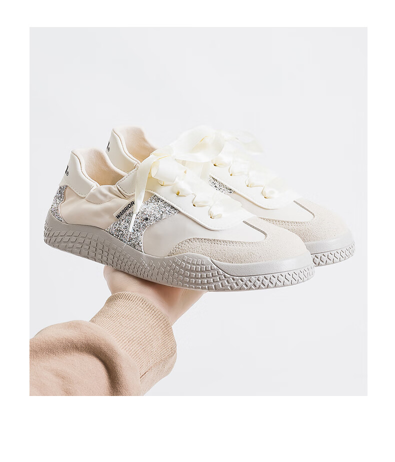 Huili Official Women's Sneakers, New Spring 2026 Style Dexun Shoes, Retro Simple Women's Shoes, Beige Gray, Size 37 11