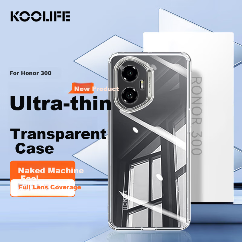 Чехол для телефона KOOLIFE для Honor 300, защита всех линз, прозрачный мягкий корпус, устойчивый к отпечаткам пальцев
