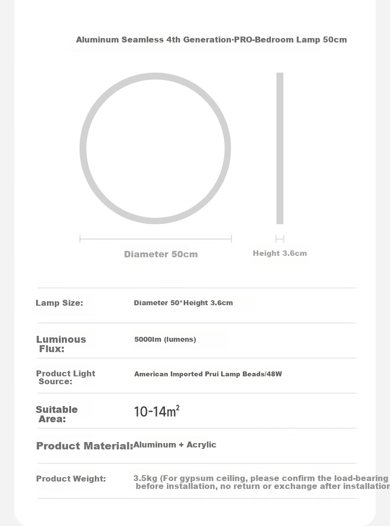 Jiandun Full-Spectrum Seamless Eye Protection Ceiling Light for Living Room, 4th Generation Pro Ultra-Thin Modern Minimalist All-Inclusive Price 21