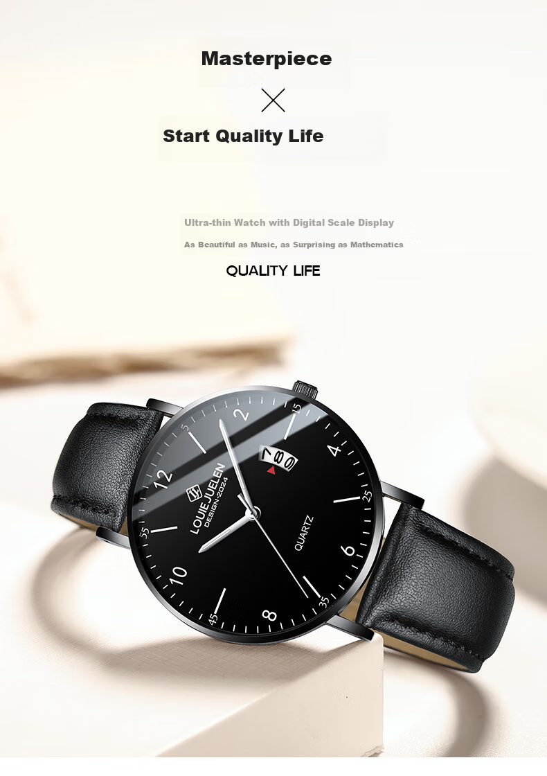 LOUIE JUELEN Youth Student Exam-Specific Watch, Silent Men's Model, Civil Servant Mechanical Watch for Middle And High School Students, Quartz Watch with Water Resistance 6