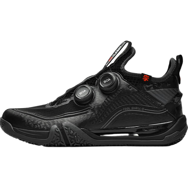 LI-NING Flying on the Ground 2MAX Professional Stable Shock Absorption Badminton Shoes Black Size 45