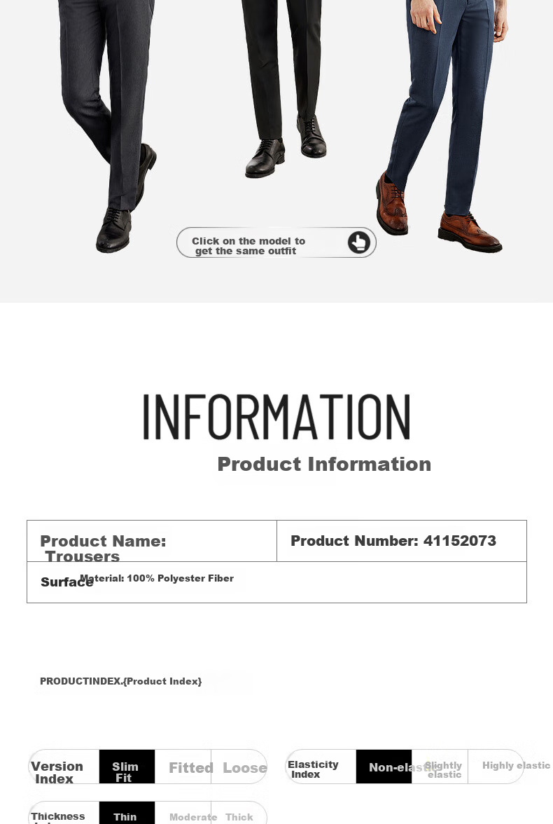 G2000 [Easy-Care] Men's Autumn And Winter Store-Matching Anti-Static High-End Slim-Fit Dress Pants 2