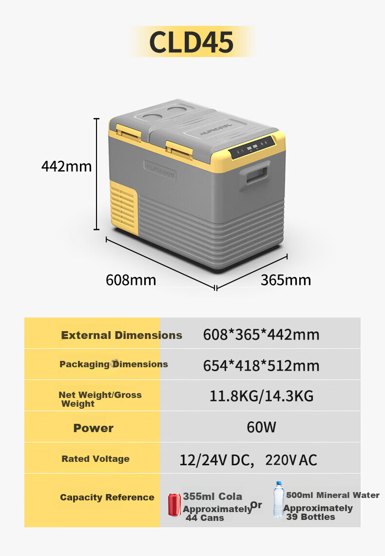 Alpicool Car Refrigerator, Compressor Cooling, CLD35 Double-Door Freezer And Refrigerator, for Self-Driving, Outdoor Camping, Truck, Quick-Freezing Box 3