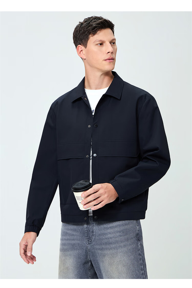 DANCING WOLVES [4A Waterproof] Lightweight Outdoor Workwear Jacket, Casual Easy-Care Versatile Men's Coat, 001 Black, Size S 5