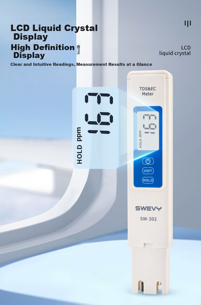 Suwei Water Quality Testing Pen, Water Tester, TDS Water Quality Test Pen EC Conductivity Water Quality Testing Instrument SW302 9