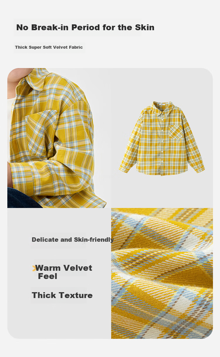 BALABALA Children's Clothing, Boys And Girls Spring And Autumn Shirt, Turn-Down Collar Plaid Shirt, Parent-Child Preppy Style Top, Trendy 4
