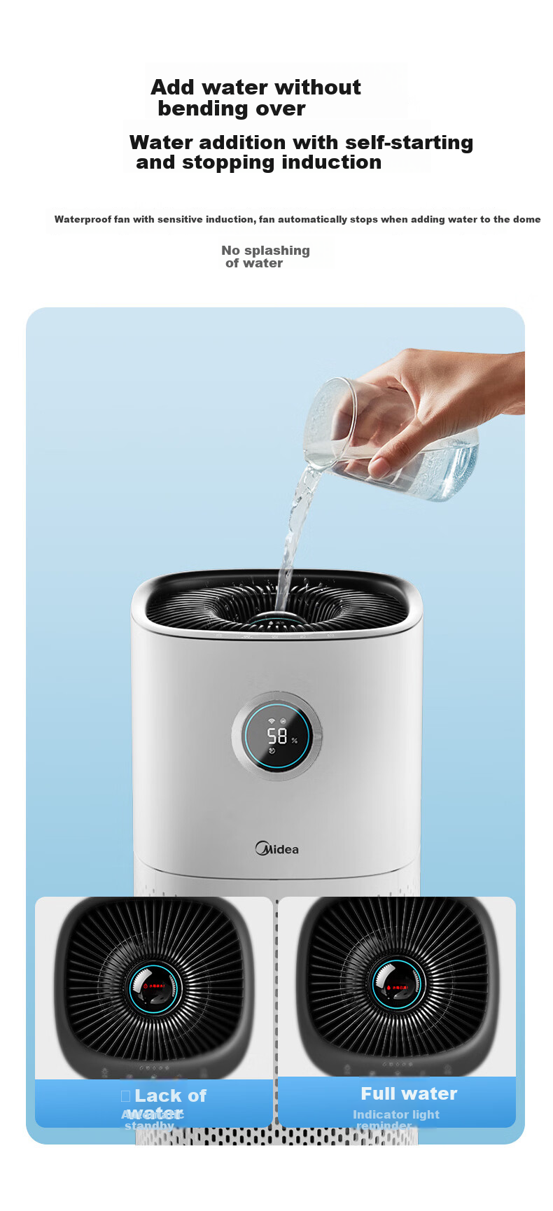 Midea [UV Sterilization] Mist-Free Air Purifier And Humidifier, Large Capacity Floor-Standing Home Bedroom Quiet Model for Pregnant Women And Infants, Rhinitis Relief, Gift for Women SZK-U12 HarmonyOS Smart Connectio 20