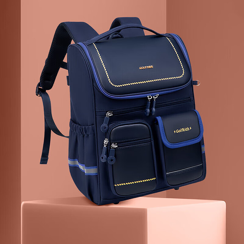 GOLF Backpack Large Capacity School Bag for Primary School Boys And Girls, Multi-Pocket Shoulder Bag for Grades 1-3, Stress Relief Backpack