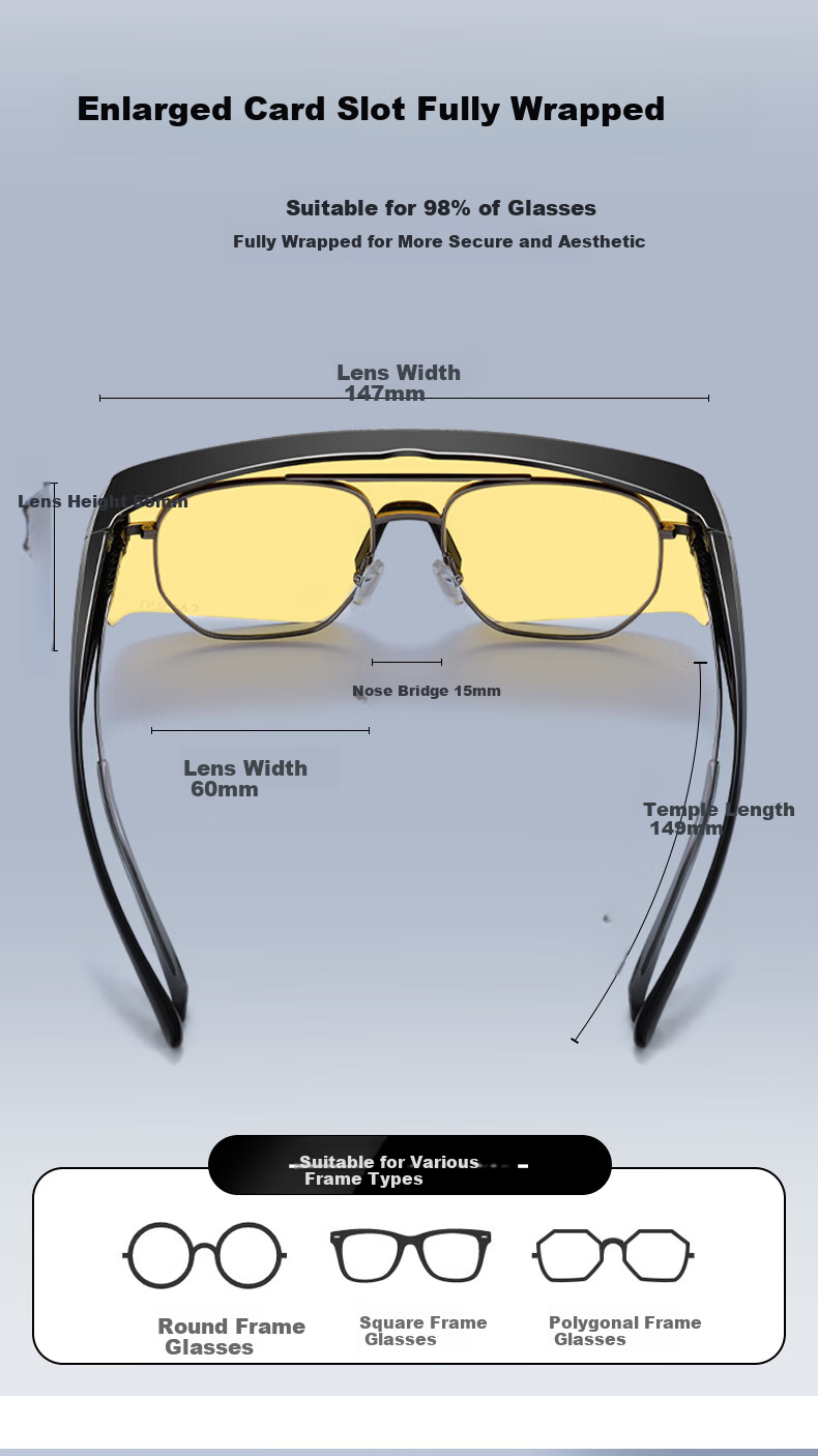 CAPONI Cycling Glasses, Myopia Sunglasses Clip-Ons, Polarized Sunglasses for Men And Women, Outdoor Sports Hiking Sun Protection UV-Resistant 5