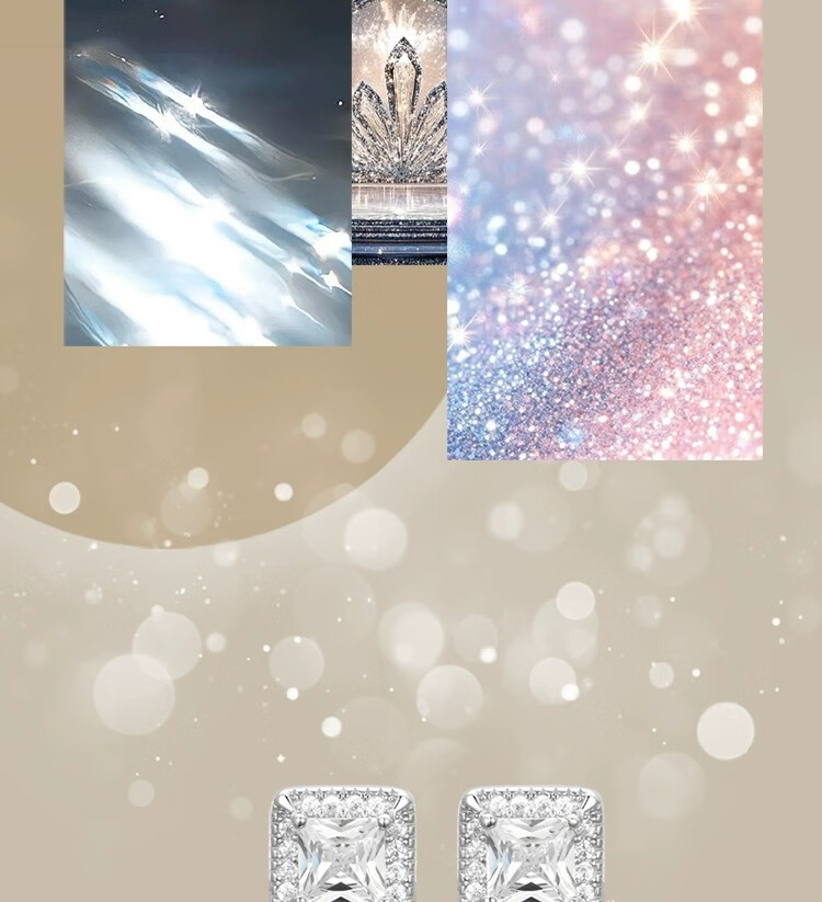 ECILY Dazzling Love Series Premium Original Design S925 Sterling Silver Earrings, Birthday Gift for Girlfriend 1
