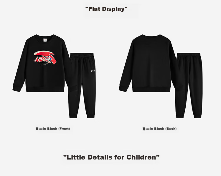 ANTA Children's Outfit Set for Boys And Girls, 2026 Year of The Horse New Year Outfit, Hoodie Two-Piece Set with Fleece Lining A72518715 11