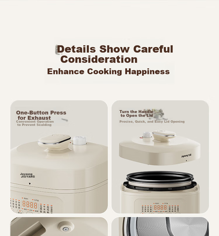 Joyoung Home 5L Dual Inner Pot Rice Cooker with Crystal Diamond Inner Pot for Stewing Soup, Cooking Porridge, Cooking Rice, Electric Pressure Cooker with Deep Soup Inner Pot, Multifunctional High-Pressure Stewing And Cooking Pot Y-50H115 24