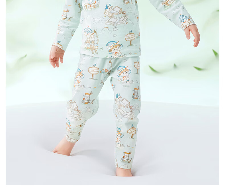 Beitaisi Children's Home Wear Set, Spring And Autumn Stylish New Design, Baby Pajamas, Pure Cotton Clothes, Class A Seamless, for Boys And Girls 2