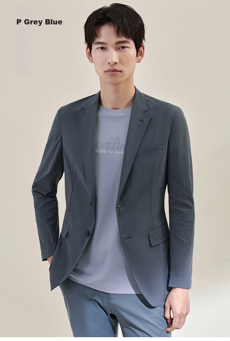 SAINT ANGELO Spring Men's Sports Blazer, Packable Casual Suit Jacket KESU241011U, Navy Blue, Size 52 8