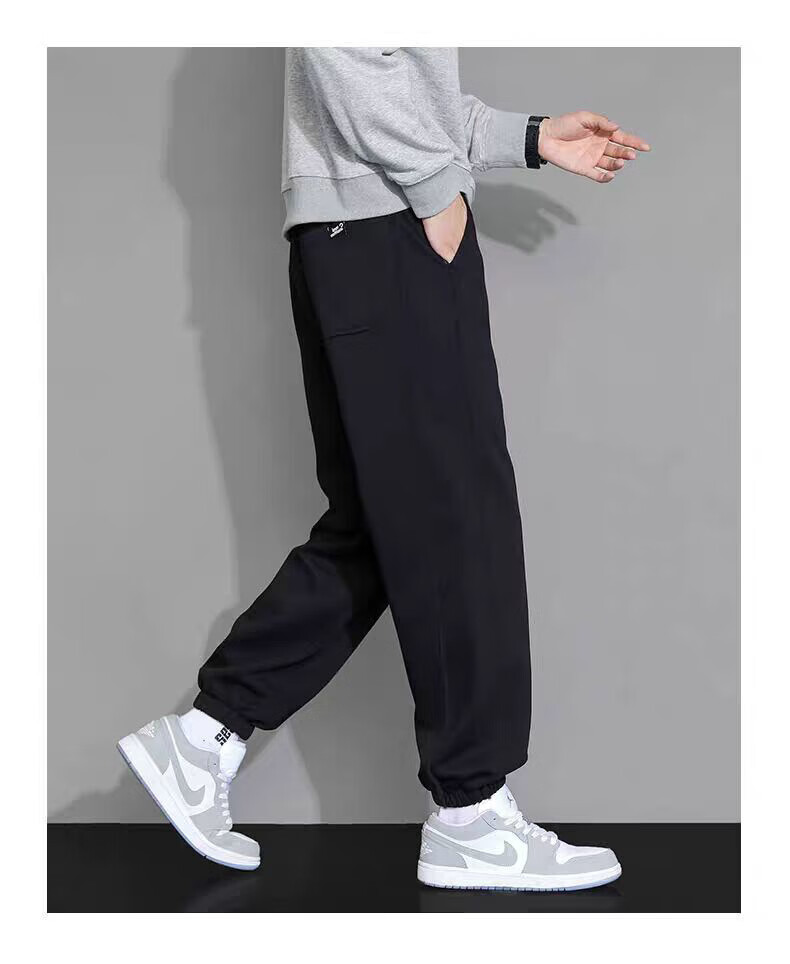 JEEP SPIRIT Men's Sweatpants, Summer Loose-Fit Joggers, Casual Pants, Versatile Comfortable Trousers, Black, XL 9