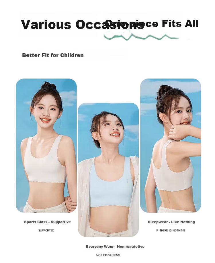 FitonTon, 2 Pieces of Girls' Underwear, High School Student Puberty Bra, Teen Sports Vest, Children's Student Underwear Bra 2