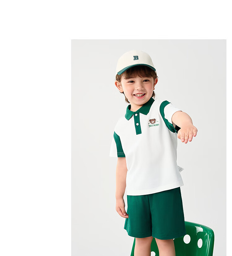 Balabala Kids Short Sleeve Set 2025 Summer Boys Baby Two-Piece Thin College Style 208225119108 25