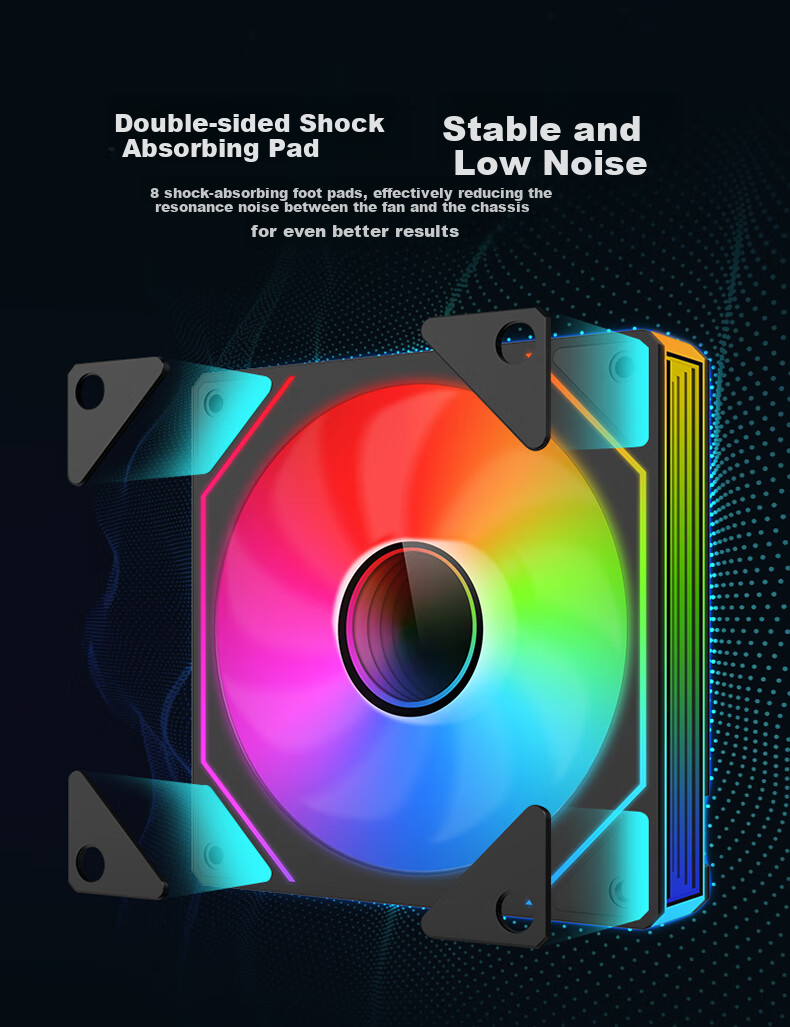 BUBALUS Mirror World Anti-Leaf Reverse ARGB Fan, 12CM Infinite Mirror Colorful Case Cooling Fan, 4PIN PWM Intelligent Temperature-Controlled Speed Adjustable Fa 6