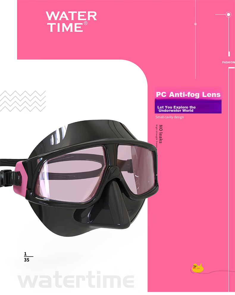 WATERTIME / Shuichuan Diving Mask, Snorkeling Goggles with Integrated Nose Bridge, Swimming Glasses, Anti-Choking Water Equipment, Diving Mask 2