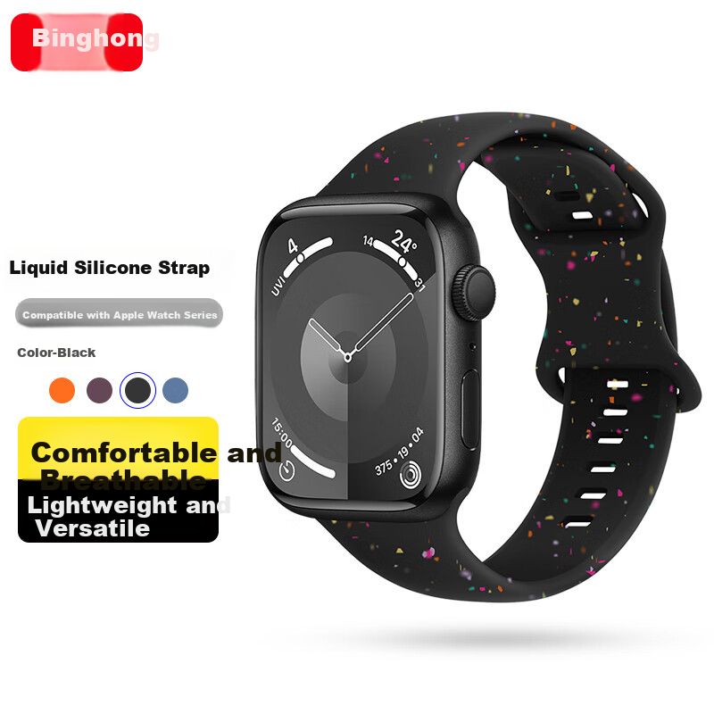 Binghong Compatible with Apple Watch Bands S12/S11/Ultra4, 3 SE3/Apple IWatch S10 Band S9/S8/7/6 SE2/Ultra2, Sports Silicone Strap for Men And Wome