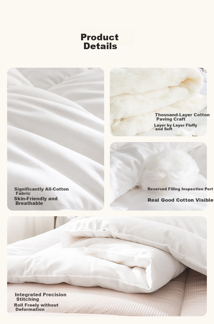 JD Original X Gujia Jiaju JK Classic, 100% Natural Xinjiang Cotton Duvet Insert, Single Winter Comforter 6 Jin, 1.5x2 Meters 7