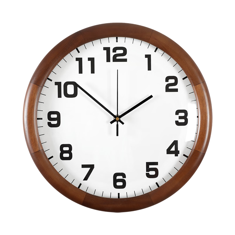 Compas Simple Modern Solid Wood Wall Clock, Living Room Home Decoration Quartz Clock, Wall-Mounted Nordic Style Timepiece 9069