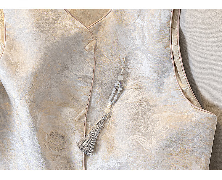 Siboshe New Chinese-Style Vest, 2026 Spring Women's Clothing, Retro Single-Breasted Round Neck Loose Style, Layered Vest 4