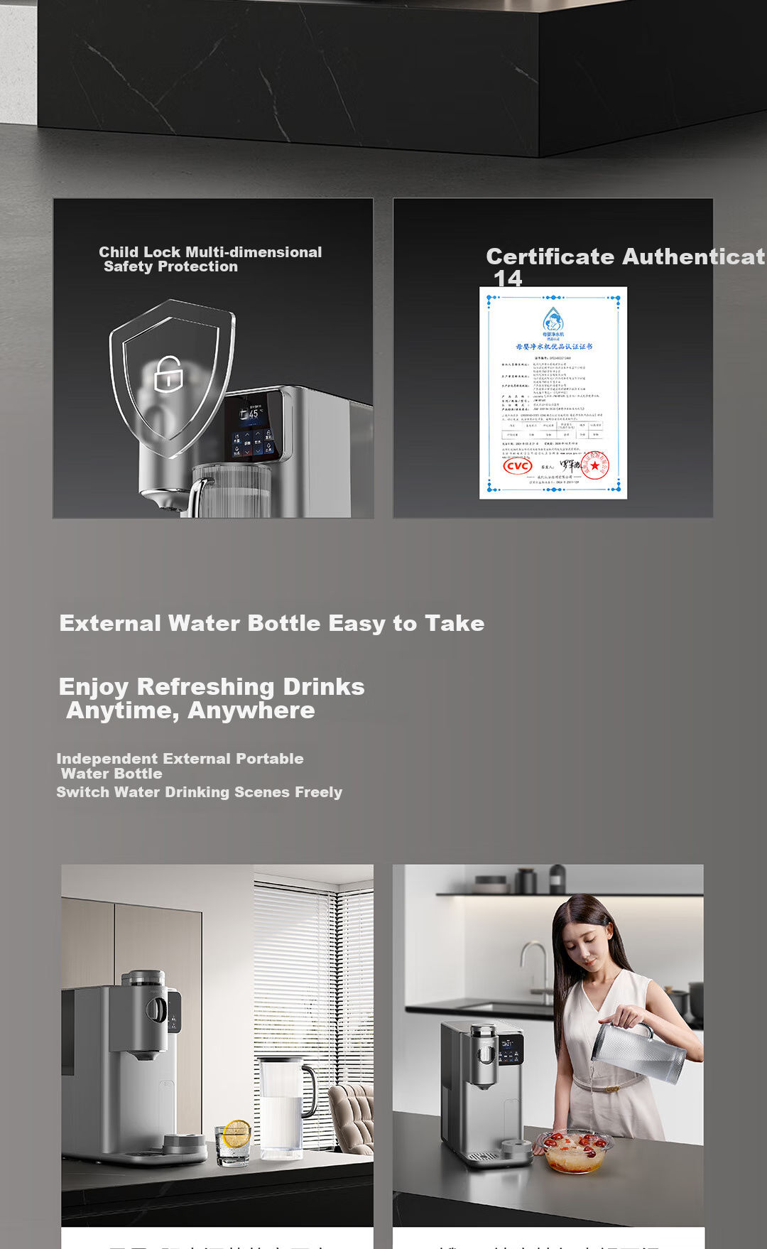 Joyoung Desktop Water Purifier, Instant Cooling And Heating Tea And Coffee Extraction Home Drinking Machine, Six-Year No-Change Cartridge, Strontium-Rich Mineralized Water, No Installation Required RH680 21
