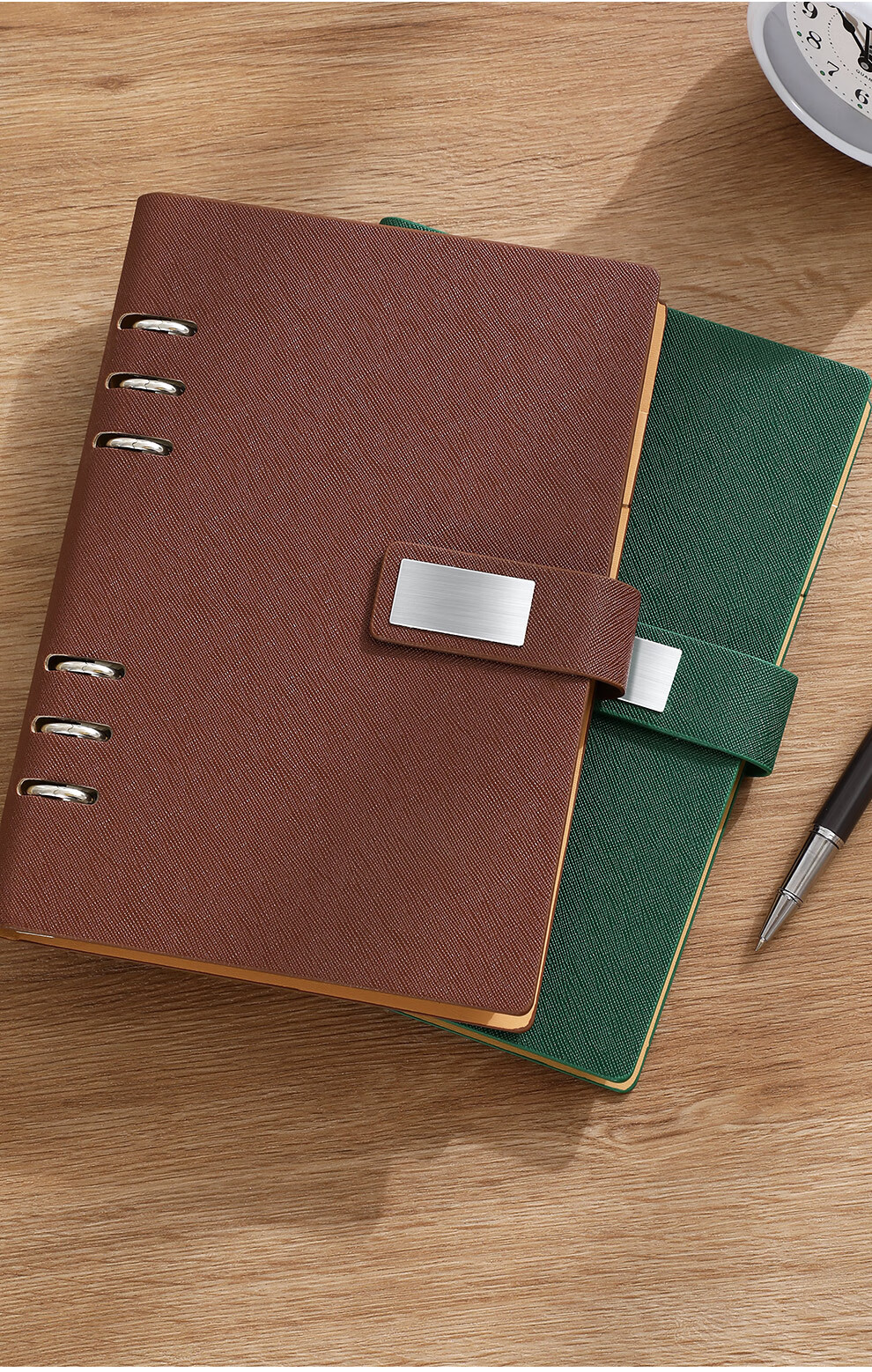 Zuodi Loose-Leaf Notebook, Stationery, Business Office Supplies, A5 Size, Thick Detachable Leather Cover, Meeting Record Book, High-Quality Diary, Customizable 5