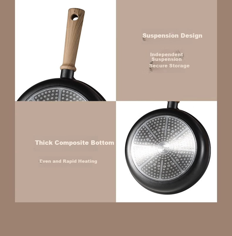 CaROTE Non-Stick Frying Pan, Small Skillet for Home Use, Suitable for Pancakes, Eggs, Steak, Titanium Cookware, Lightweight, Compatible with Induction Cookers, 26cm 17