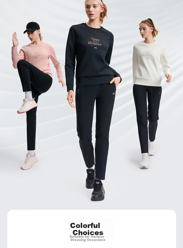 FILA Official Women's Pullover Hoodie, Autumn And Winter Fitness Sports Simple Basic Knit Top 7