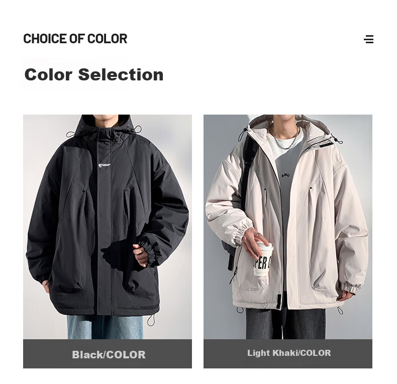 Dingfengbaoluo Casual Cotton Jacket Men Autumn Winter Windproof Warm Thickened Cotton Coat DFM19 Black L 5